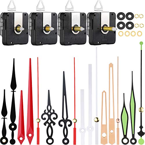 Mudder 4 Pcs Clock Movement Replacement Mechanisms Clock Kit with 6 Different Pairs of Hands Repair Parts(13 mm, 16 mm, 20 mm, 28 mm/ 0.51 Inch, 0.63 Inch, 0.79 Inch, 1.1 Inch) - size: 13 mm, 16 mm, 20 mm, 28 mm