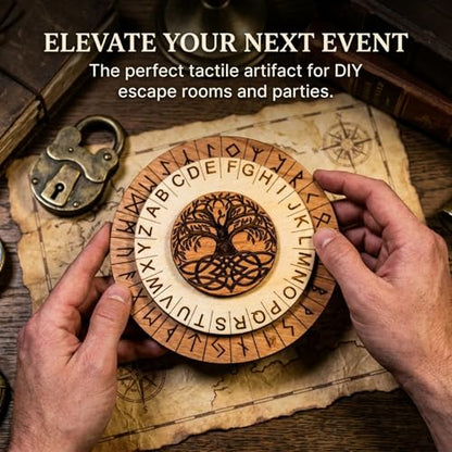 Yggdrasil Cipher Wheel - Create Messages in Viking Runes - size: Yggdrasil Cipher
