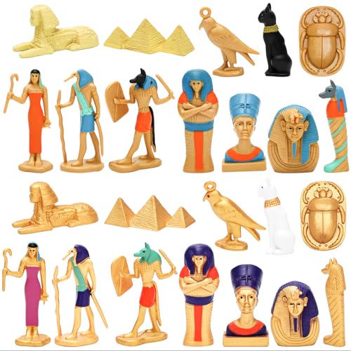 ONEST 24 Pieces Mini Egyptian Figurine Playsets Famous Architecture Figurines Birthday Gift - style: E Set