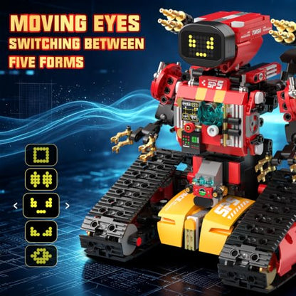 5 in 1 Stem Robot Building Kit for Kids,Remote & App Robot,896 Pcs