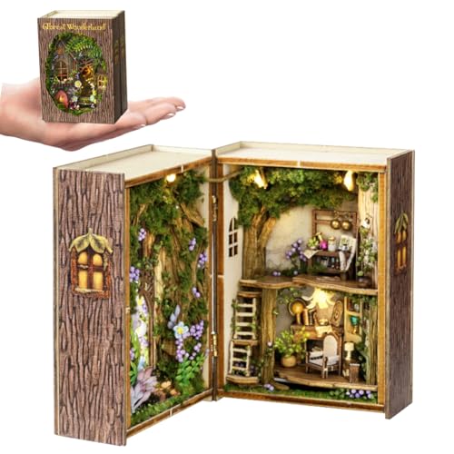 Mini 3D Wooden Doll House Craft Model with LED,DIY Miniature and Furniture Dollhouse Kit,Creative Room Idea for Valentine's Day Birthday Gift (Forest Wonderland) - color: Forest Wonderland