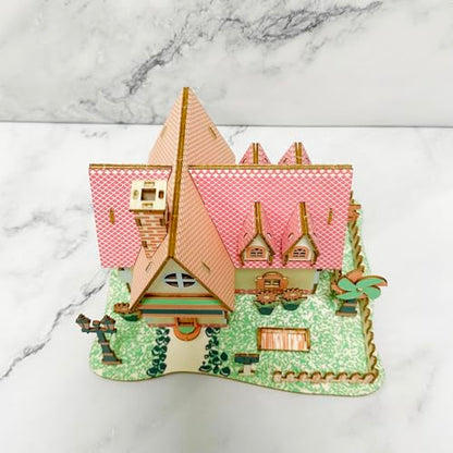 Log Cabin 3D Wooden House Puzzle,DIY Mini Building Model Kit，018 - color: 018