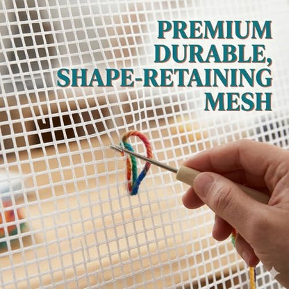 59 x 39 Inch Extra Large Blank Latch Hook Canvas - Durable Shape-Retaining Mesh Cloth for DIY Rug Making, Tapestry & Pillow - Crochet Knitting Grid Fabric Craft Supplies (59x39in Mesh) - color: 59x39in Mesh