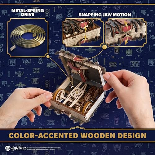 UGEARS Harry Potter The Monster Book of Monsters - 3D Wooden Puzzles for Adults, Mechanical Wooden Model Kits for Adults to Build, DIY Building Craft Kit, Brain Teaser Puzzle, Hobby Gift 3D Puzzle
