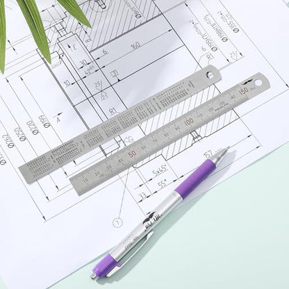 Mr. Pen- Machinist Ruler, 2 Pack, 150mm, Stainless Steel Imperial - style: 150 mm, 2 Pack