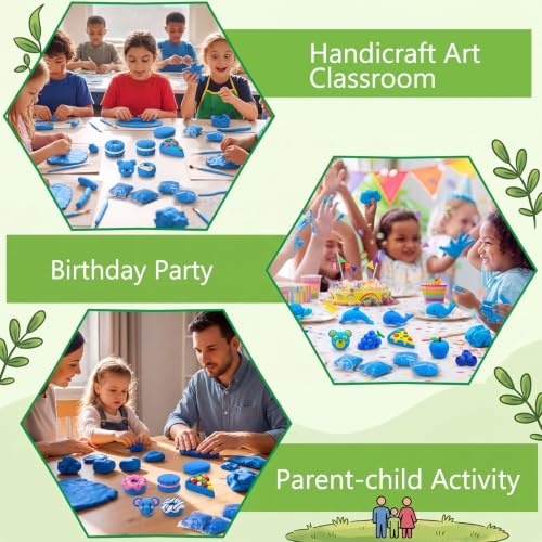 Air Dry Clay Bulk, Modeling Clay for Kids, 100 Pcs, Blue - color: Blue