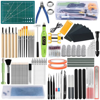 Gundam Tool Kit, 170 Pcs Professional Model Tool Kit for Gundam, Model Kit Tools with Decals Sticker Operated Box, Gunpla Tool Kits for Adults, Model Building Tools Hobby Tools for Repairing Painting - color: 170pcs