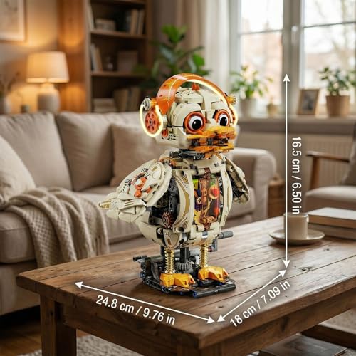 Mechanical Duck Building Block Set Gear-Driven Animal Model with Rotating Head Moving Wings and Motor Drive Module Mechanism Creative Gift for and Adults Birthday Idea 1168 PCS ﻿ - color: Mechanical Duck With Motor