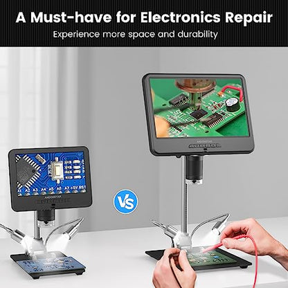 Andonstar AD210 10.1 Inch LCD Digital Microscope for Soldering, Coin - size: 10.1 Inch+Traditional Stand