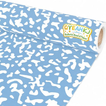 Composition Blue Bulletin Board Paper Roll Blue Dot Bulletin Board Background Paper Fade Resistant Classroom Decoration Poster for Art Craft DIY Projects Home Office Wall Party Supplies 17.7in x 20ft - style: Composition Blue
