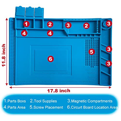 PAFOWO Silicone Soldering Mat for Electronic Repair, 17.7 X 11.8 in