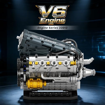 Reobrix V6 Mechanical Engine Model Building Kit for Adults, 1268 Pieces