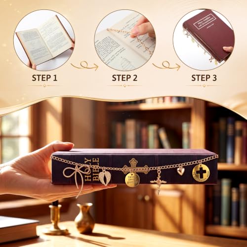 124 Pcs Bible Chain Making Kit Bible Charms, Cross - style: Cross