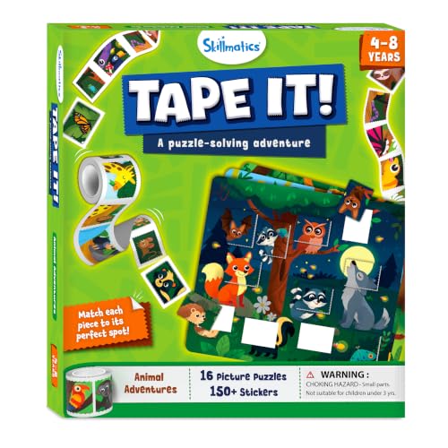 Skillmatics Puzzle Activity – Tape It Animal Sticker Puzzles