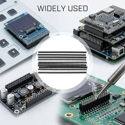 10pcs 1x40P Single Row Round Headers Machine Pin Female 0.1" 2.54mm 40 Pin Breakable PCB Breadboard Socket Connector