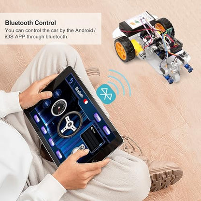 OSOYOO 2WD Robot Car Starter Kit for Arduino – Smart Educational Robotics Kit for Beginners and Adults | Build, Code & Control via WiFi, Bluetooth, IR | Learn Programming & Electronics