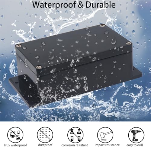 Junction Box IP65 Waterproof ABS Plastic Electrical Project Case Power Junction Boxes, Project Box with Fixed Ear Black 4.53x3.54 x2.17 inch (115 x 90 x55 mm) - color: Fixed Ear Design, size: 4.53"x3.54"x2.17"