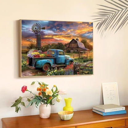 3 Pack Diamond Art Kits for Adults, Country Scene Diamond Painting Kits - color: 3 Pack Truck, size: 15.7x11.8in(40x30cm)