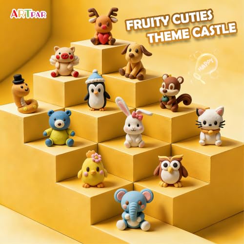 ARTPAR Air Dry Clay Kit, 12 Animals Modeling Magic Clay, Kids Crafts Gifts - color: Clay animals kit