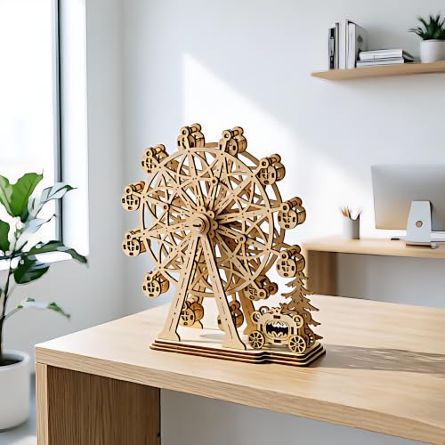 3D Wooden Puzzles for Adults: DIY Ferris Wheel Model Kit - color: Ferris Wheel