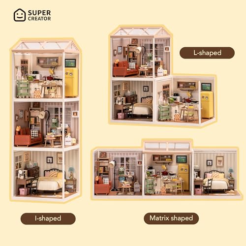 Super Creator-Mini Blocks Model Building Set for Adults, Miniature Plastic House Kit Super Store-Building Blocks Toys, DIY Crafts/Hobbies for Adults (Sweet Dream Bedroom) - style: Modern/Minimalist