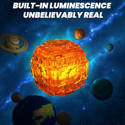 Solar System Building Sets with Light - 775 PCS Rotatable Space Exploration Toys with 8 Planets & Rocket, Science Astronomy Educational Gifts for Boys Girls Age 8+ Years Old Kids