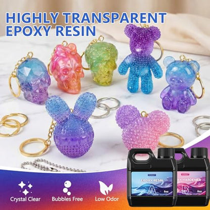 KISREL Epoxy Resin Kit 16OZ with 3D Mold, Electric Drill, Tool for Beginner - size: 16oz 3D Mold Kit