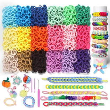 STAOVA 2400 Pcs Cloth Loom Bands Refill for Weaving Loom Bracelets Kit - style: Loom Loops Refill 2