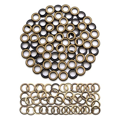 SEMINI 100 Sets 12mm Bronze Grommet Eyelet Kit for Fabric Leather Crafts - color: Bronze,12mm,100Set