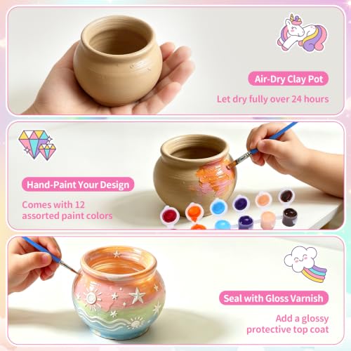 Pottery Wheel for Kids, Air Dry Clay Craft Kit with USB Power, Ages 6+ - color: Purple U