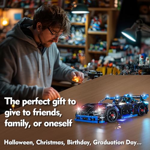 LED Lighting Compatible with Lego Porsche GT4 e-Performance Race Car 42176, Light Kit Compatible with Lego 42176, Giving Light to Model, NOT Included The Model Set(Classic Edition)