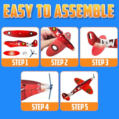 8 Inch Foam Glider Planes (72-Pack) Bomber Airplane Party Favor Toys - size: 72 Pack