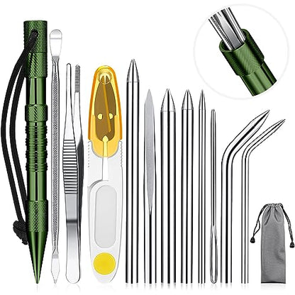 Ferraycle 12pcs Paracord FID Knotter Tools Set, Stainless Steel Army Green - style: Army Green
