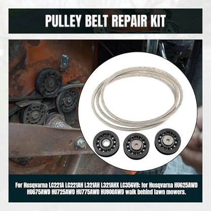 LC221A LC221AH Pulley Belt Rebuild kit Replace 587973001 580364609 587969201 with 586859604 Blade for Husqvarna 22" AWD Lawn Mowers