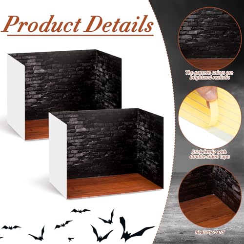 AmazingSpark 2 Set Mystery Diorama Box and Floor Sticker Decor, Action Figure Diorama Project Supplies Set, Cardboard Display Case Kit with Double Sided Tapes for Basement Vehicle Model DIY Crafts - style: Mystery