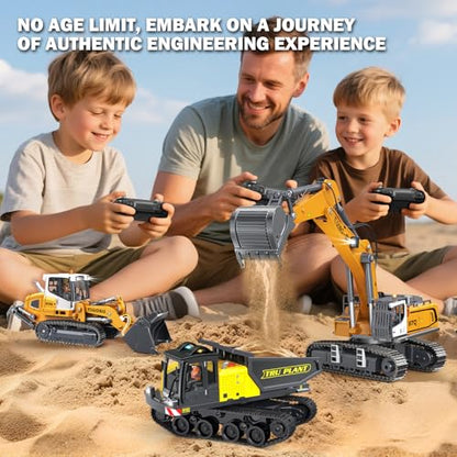Adult Metal Mini Remote Control Excavator 1:50 ，Features a Lever-Driven Digging System, Comes with Two Batteries and a Carrying case, and is an Ideal Gift for Model Enthusiasts and Children - color: Excavator