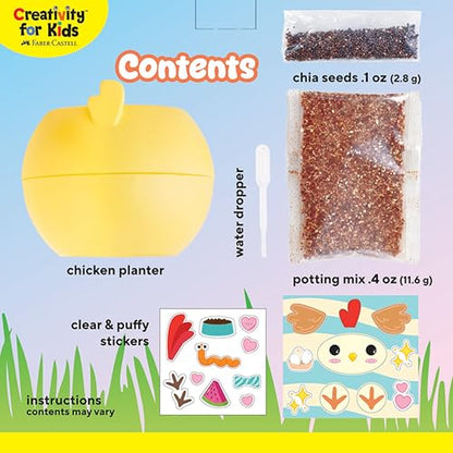 Creativity for Kids Plant-a-Pet Barnyard Pig Kit | Decorate, Plant & Grow Your Own Pet | Chia Seed Gardening Craft | Spring Crafts & Screen-Free Kids Activity (Ages 6+) - style: Chicken