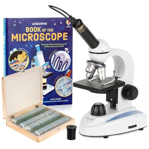 AmScope M149C-PS100-WM-E Digital Compound Monocular Microscope, WF10x - style: M149C-PS100-WM-E