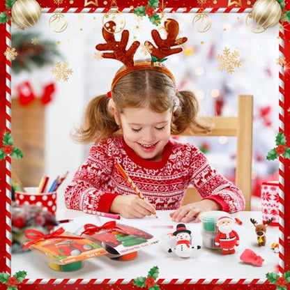 Capoda 6 Sets Christmas DIY Clay Kit Air Dry Modeling Animal Set - style: Christmas