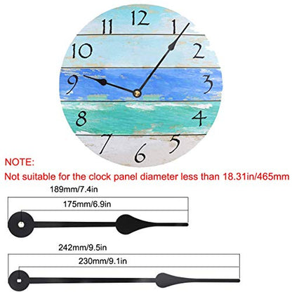 High Torque I Shaft Hands Quartz DIY Wall Clock Movement Mechanism with 9.1 Inch Long Spade Hand Battery Operated Repair Parts Replacement, 5/32 in Max Dial Thickness, 17/25 in Total Length - color: Shaft Length 17/25 Inch/ 17mm