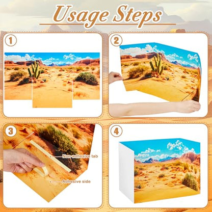 AmazingSpark 2 Set Desert Habitat Diorama Box and Sand Decor, Desert Diorama Project Supplies Set, Cardboard Display Case Kit & Sand Sticker with Double Sided Tapes for DIY Crafts - style: Desert