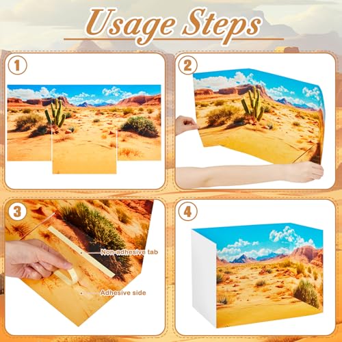AmazingSpark 2 Set Desert Habitat Diorama Box and Sand Decor, Desert Diorama Project Supplies Set, Cardboard Display Case Kit & Sand Sticker with Double Sided Tapes for DIY Crafts - style: Desert