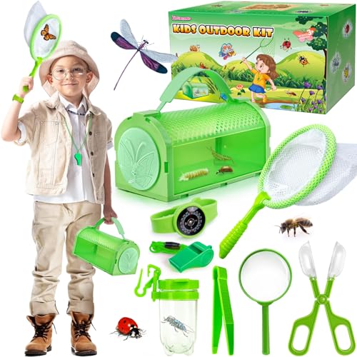 Bug Catcher Kit & Outdoor Explorer Kit for Kids, 10 Pcs Bug Catching Kit - color: Green