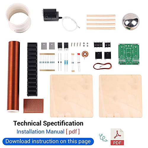 PEMENOL Tesla Coil DIY Soldering Kit, Plasma Ball Spark Gap Arc Generator