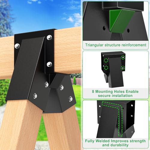 SELEWARE A Frame Swing Set Brackets for 4x4 Legs and 4x6 Beam - color: 1 Middle Bracket + 4 Swing Hangers