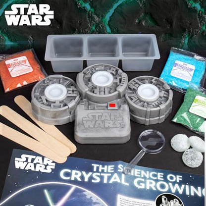 STAR WARS Glowing Crystals, Crystal Growing Kit with Light Up Display Stand, Grow 3 Colorful Crystals, Gift for 8 Year Old Boy, Merch, Toys for Boys Age 8-12 - color: Crystal-growing Kit