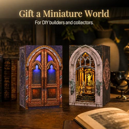 MiniCity 2-Piece Book Nook Kit Set, DIY 3D Wooden Puzzle - color: Notre-dame Bacilica & Duomo Di Mliano