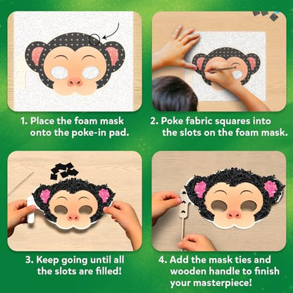 Skillmatics Poke-in Art – Animal Masks, Wood Craft Kit, Gift for Kids - style: 9. Animal Masks