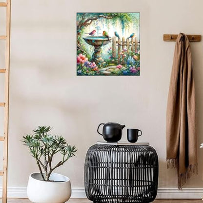Diamond Art Kits for Adults,Garden Birds Diamond Painting Kits 14 x 14in - color: DP00546