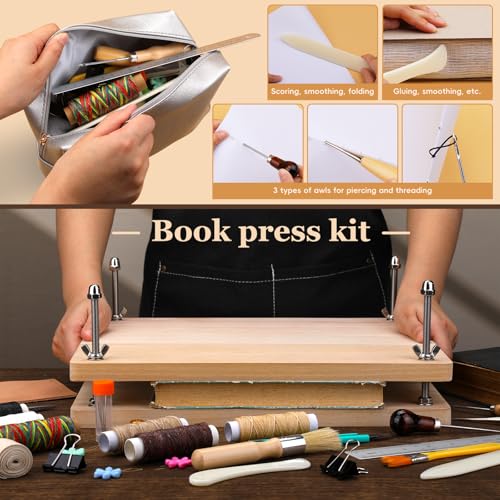 JUPEAN Book Binding Kits Bookbinding Kit Large Book Press 14.76x11.42 - size: 14.76"x11.42" Bookbinding Kit -3